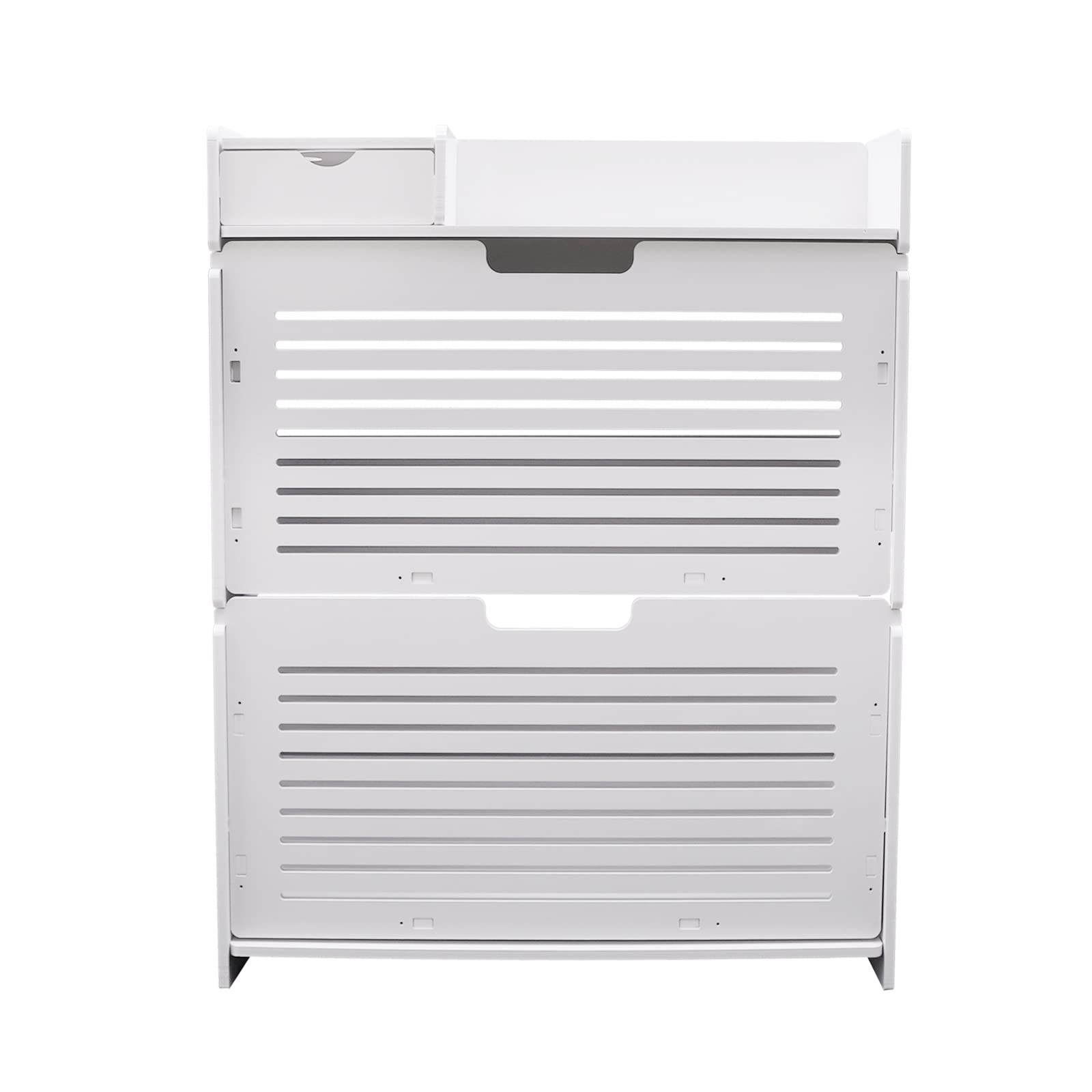 CNCEST Modern Shoe Storage Cabinet, White Tipping Shoe Cabinet, Shoe Rack Cabinet for Entryway, Ultra-Thin Shoe Cabinet, 2-Layer Shoe Organizer, Entryway Shoe Storage?25.98x6.69x31.88in