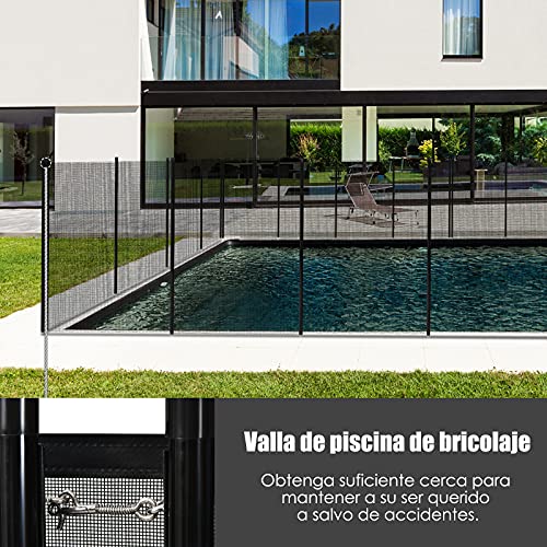 Miniatura 7 de Costway Valla Para Piscina, 360x125cm, 4 Piezas, Vallas De Seguridad Para Piscina, Marco Aluminio Y Tejido Teslin, 340 G M , Con Protección Uv, Vallas Piscinas Seguridad Para Niños Y Mascotas 1