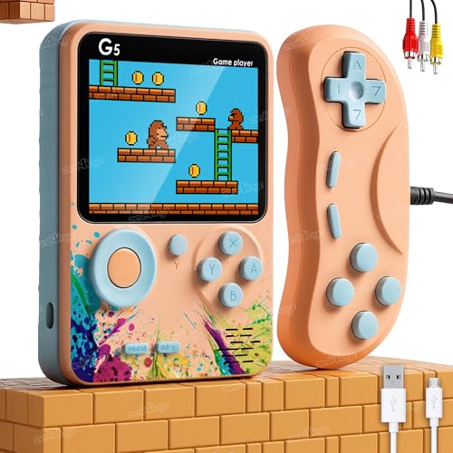 Zest 4 Toyz Handheld Gaming Console for Kids 500 Games in 1 Video Game for TV Rechargeable Battery AV Output Classic Video Games for Kids & Adults - Random Color