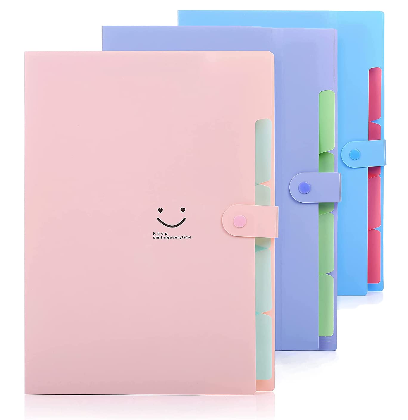 Trieur A4 Extensible 3 Pièces – Organisateur 5 Compartiments Accordeon Pour Documents Bureau Voyage