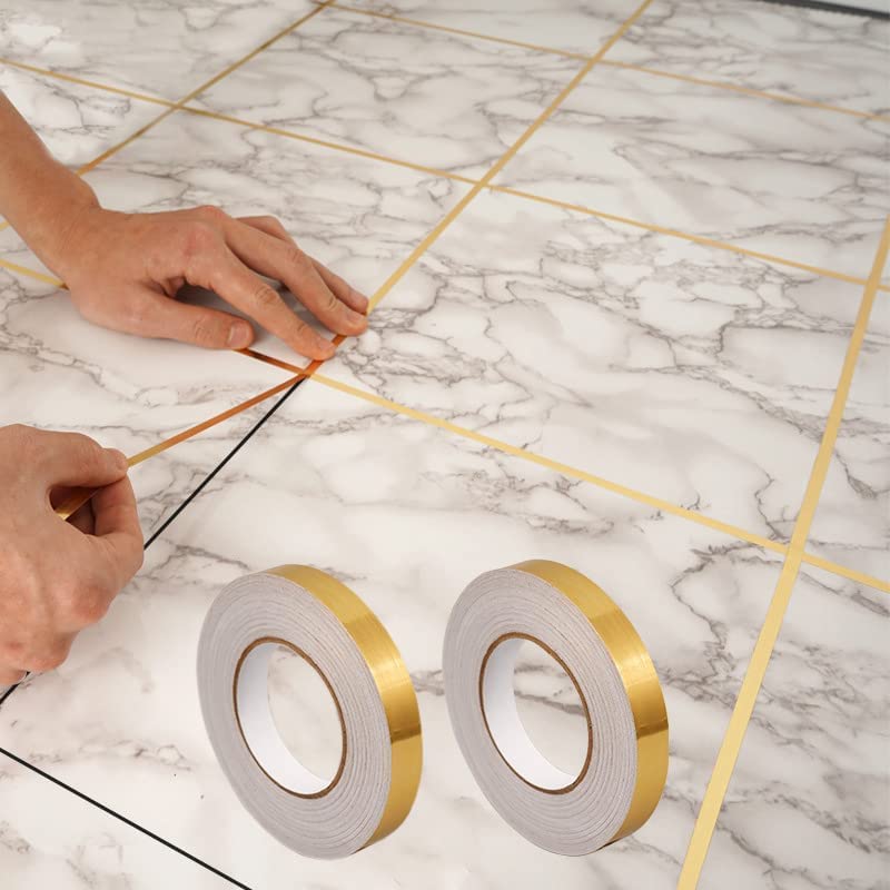 WALLTON Self-Adhesive Decorative 45 Meters Golden Tape for Tiles Line Gaping, Waterproof Gap Sealing Tape Strip for Home Floor, Wall, Kitchen & Cabinet. Tiles Seam Sticker Pack of 2 (1cm x 45m) (B0BZJRPL3M) Amazon Price History, Amazon Price Tracker
