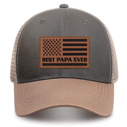 Image of Papa Gifts from Grandkids American Flag Cap Papa Hat for Grandpa