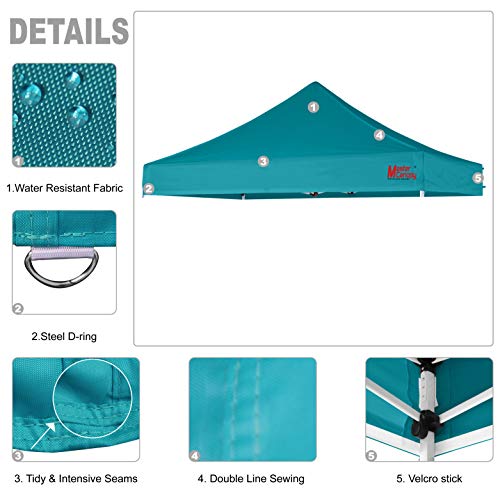 Image of MASTERCANOPY 10x10 Replacement Pop Up Canopy Top for Kingkong Frame Turquoise