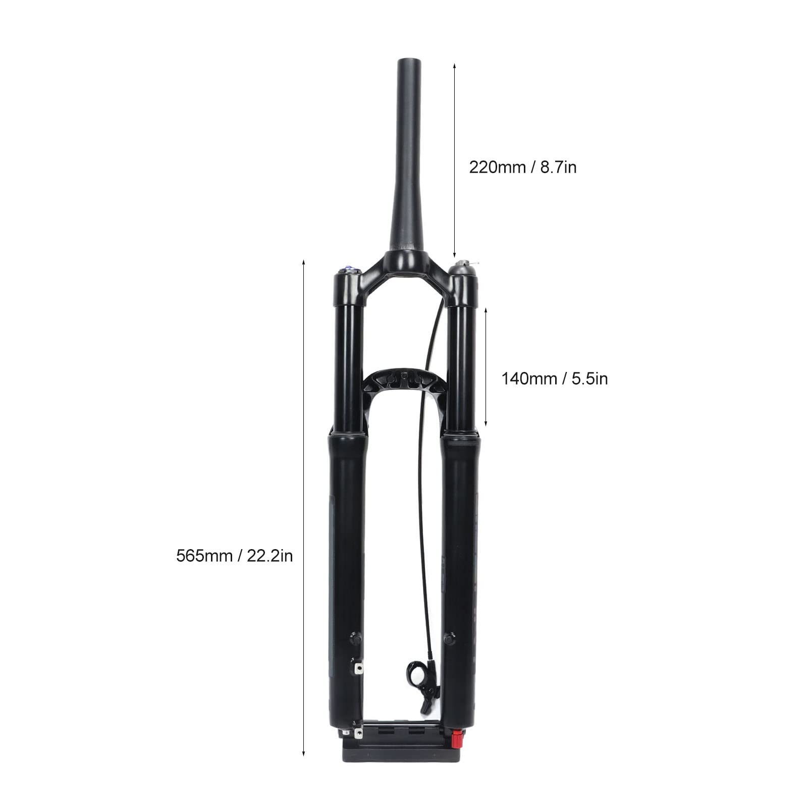 Widelec przedni do roweru górskiego, dętka 34 mm, 140 skoków, ze stopu aluminium o wysokiej wytrzymałości