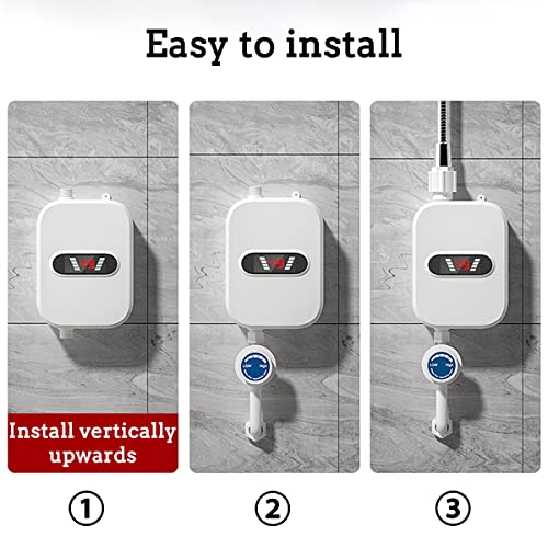 Acofuns [EU Direct] 3500W 220V Mini Water Heater Hot Electric Tankless Household Bathroom Faucet with Shower Head LCD Temperature Display - Thumbnail 7