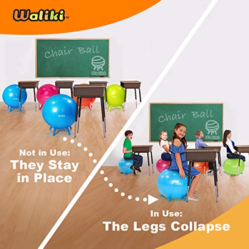WALIKI Chair Ball with Feet for Kids | Alternative Classroom Seating | Balance Ball | 20"/50CM Blue
