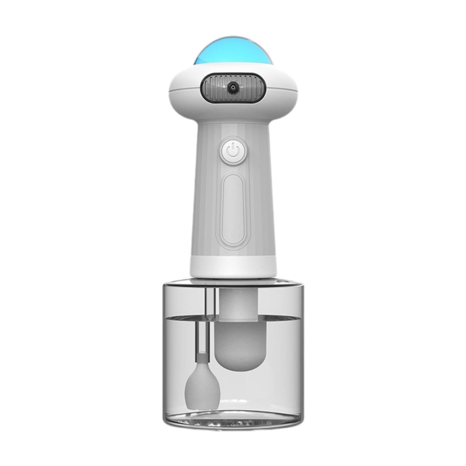 Dispenser di Sapone in Schiuma per Animali Domestici, Ideale per, con Flacone Miscelatore per Schiuma, Igienico, Facile da Usare, Resiste, UFO Blu