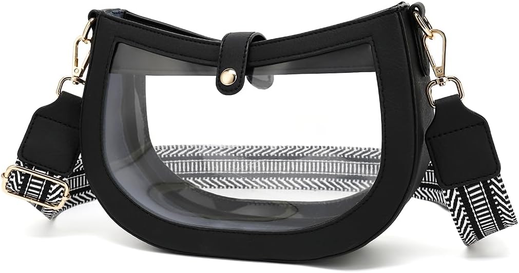Clear Purses for Women Stadium Crossbody Clear Bag for Stadium Events, See Through Bags for Concerts, Travel