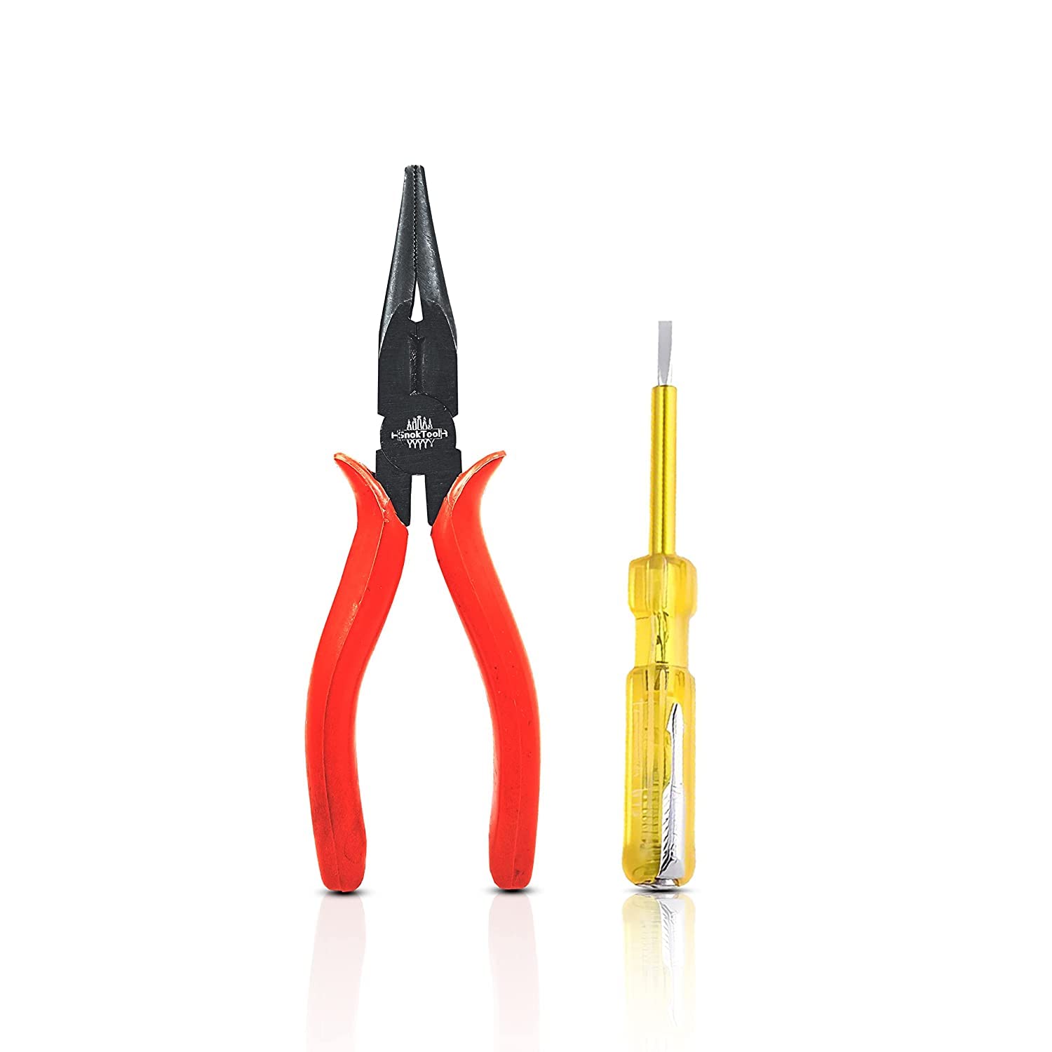 SKY BLUE Enterprises Nose Plier 150mm Black oxide,with tempered cutting blade & pvc handle Grips.