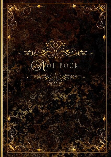 Besondere Premium Vintage Notizbücher / Premium A5 Blanko-Notizbuch im Vintage-Stil - Gold: Matt Hardcover | Farbdruck auf 90 g/m2 cremeweißem, mattem Papier | 136 Seiten