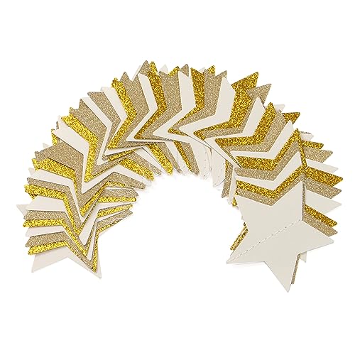 Image of White-Gold Champagne Party-Decorations Bachelorette-Christmas Garland - 62ft Twinkle Little Star Hanging Streamers Banner, Wedding Birthday Baby Bridal Shower Engagement Decor Hugtmr