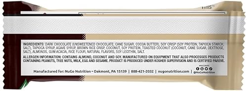 Miniatura 2 de Nugo Barra de chocolate de coco oscuro 1.76oz (paquete de 12)