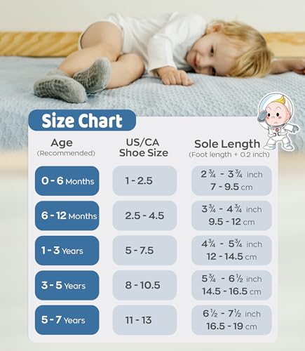 Image of Simply Kids Baby Non-Slip Ankle Socks - Superior Grip, Soft Cotton, for Active Toddler Girls & Boys (Ages 0-7)