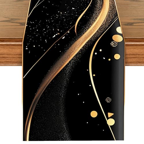 Modern Geometric Table Runner 13x72 Inch, Abstract Shapes Design, Elegant Table Decor for Dining, Home, Weddings, or Special Occasions