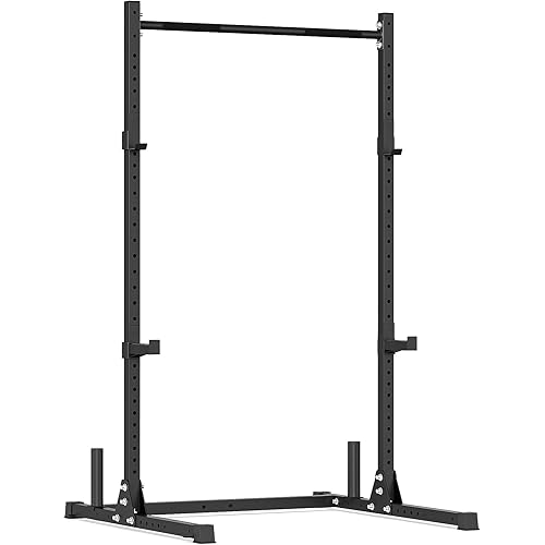 Squat Rack with Pull Up Bar, Adjustable Power Racks for Home Gym, 800 lbs Capacity Bench Press Rack, Fits 6 & 7 FT Barbells for Strength Training