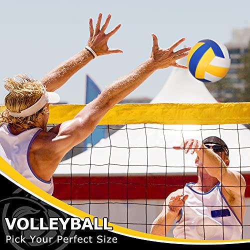 Patiassy Portable Professional Outdoor Volleyball Net Set With Adjustable Height Aluminum Poles, Winch System, Volleyball With Pump And Carrying Bag &ndash