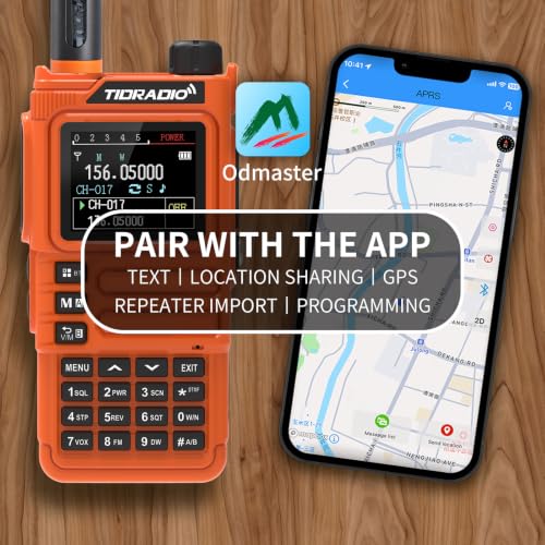Image of TIDRADIO TD-H9 10Watt GPS&APRS Ham Radio Multi-Band;Capable of Bluetooth Connectivity; Wireless Programming; Spectrum Analysis;SMS Message Text; NOAA Weather Receiver Handheld Two Way Radio (Orange)