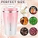 CS COSDDI 12 oz Stainless Steel Vacuum Insulated Tumbler - Coffee Travel Mug Spill Proof with Lid - Coffee Cups for Keep Hot/Ice Coffee,Tea and Beer (Pink-White380ML)