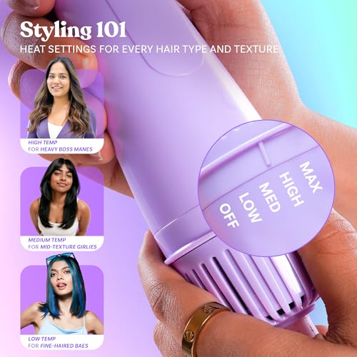 Image of Bombae Hairess Ionic 3-In-1 Hot Air Brush Dryer, Curl, Volumizer & Straightener|Hair Dryer For Woman|Blow Dryer For Women|Hot Hair Brush|Hair Blow Dry Brush|Hair Styling Tools|1200W Power, Ceramic-Coated, 360 Airflow For Frizz-Free Styling