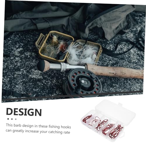 Hameçons déportés Mipcase en acier carbone robuste pour pêche technique rouge - 2