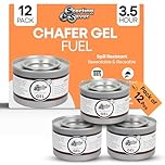 SterlingSaver Pack of 12 Bain Marie Chafing Dish Fuel Gel Cans 3.5 Hours | Odourless Heat Source Buffet Food Warmers For Indoor And Outdoor Use | 210 Mins Long Burn Time For Parties and Catering Event