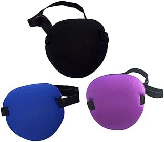 Hemoton 3Pcs Máscara De Olho Único Tapa-Olho Pirata Para Tapa-Olhos Médicos Para Adultos Tapa-Olho Infantil Remendando Um Olho Tampa De Ambliopia Tapa-Olho Para Olho Preguiçoso Tampa De