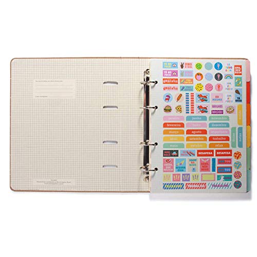 Caderno Criativo Argolado Todas Juntas, Multicolorido, Arco-íris, Pautado, 120 fls, Papel Pólen 80g/