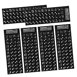TOGEVAL 6枚 防水語キーボードステッカー 黒背景白文字 書き換え用文字シール タッチピング保護対応 ノート デスクトップ用