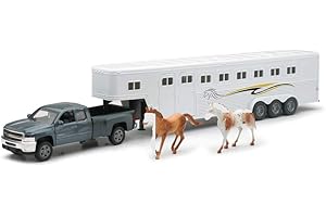 New Ray Chevy Silverado Fifth Wheel with Horse Trailer : 1:32 by NewRay
