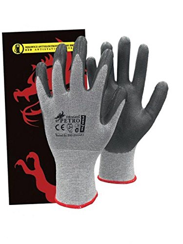 Reis Petro9 Dragon Protective Gloves, Grey-White-Grey, 9 Size, Pack of 12
