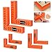 Housolution 90 Grados Cuadrados de Posicionamiento, [(2PZS)*3inch&4inch&6inch] Abrazadera de Ángulo Recto de Plástico, Herramienta de Carpintería para Marcos de Cuadros, Armarios o Cajones, Naranja