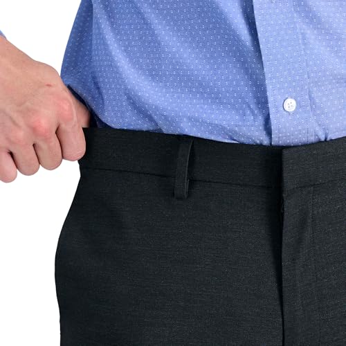 Haggar Men's Slim Fit Flex Waistband Subtle Pattern Dress Pant4