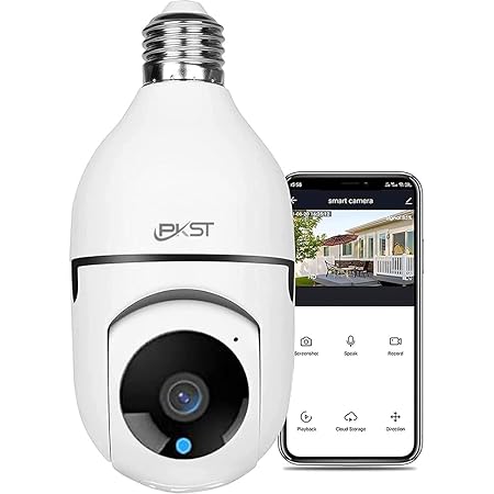 PKST WI-FI Full HD 1080P Home Office Smart Security Baby Monitoring 2 Way Audio &Video Communication Cloud Based Storage Wireless CCTV Camera (Night Vision Bulb Camera)