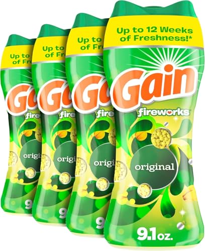 Image of Gain Fireworks In-Wash Scent Booster Beads, Original, 9.1 oz /Pack (4 Pack)