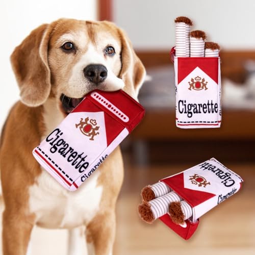 MooGlamor Brinquedo de cigarro para cães com 3 peças de cigarros risos e pacote para esconder comida
