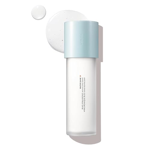 LANEIGE Tónico revitalizante hialurónico azul de Water Bank: tóner hidratante con beta glucano para calmar y refrescar la piel