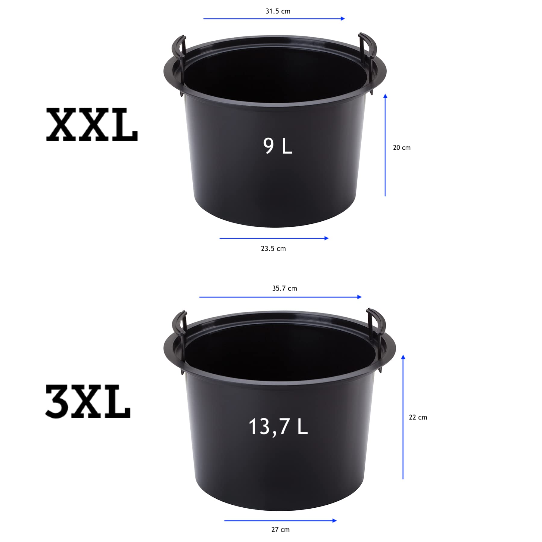 MELTOM Juego de 2 Macetas de Flores Redondas Finas Efecto 3D XXL 3XL