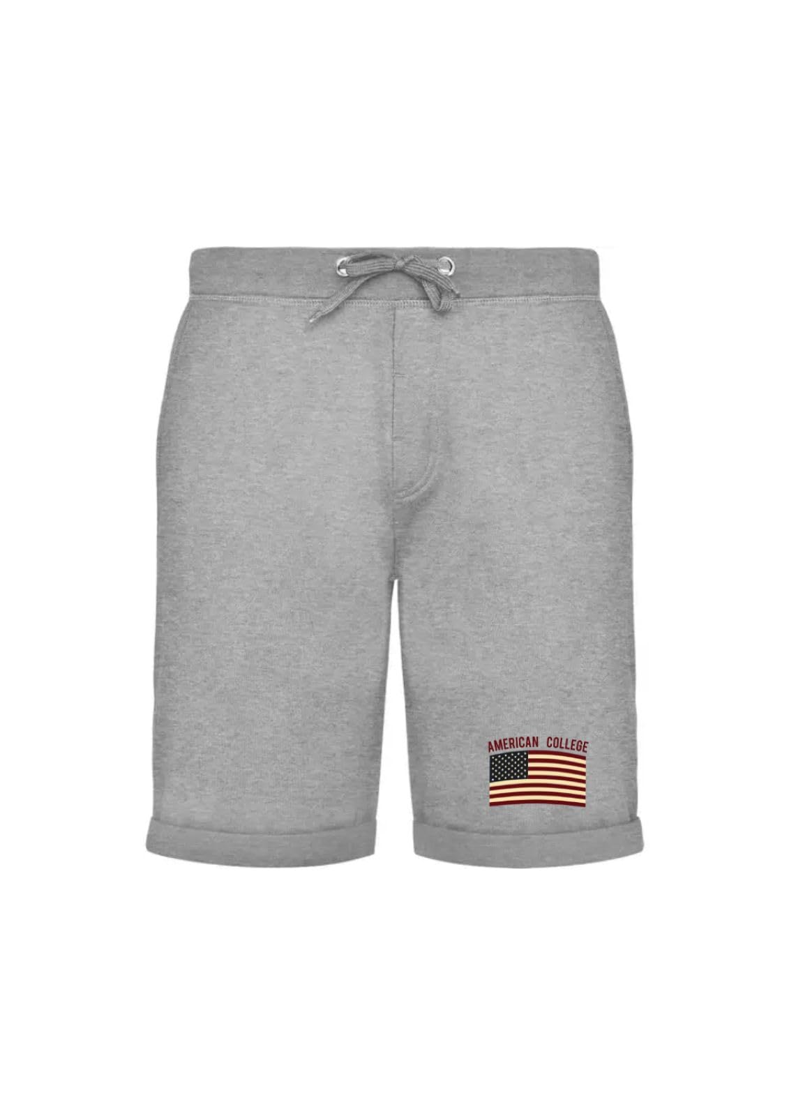 AMERICAN COLLEGE USA, Bermuda, Short, Herren, Damen, Jogging, Hosen, Legging, Chinos, Eng Anliegende Hosen, Sport Hosen, Erwachsene Bekleidung, Unisex, Manner, Frauen, Modell ACBER223 Grau, L
