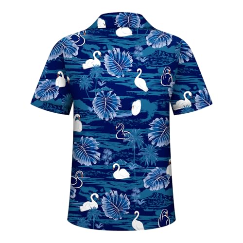 Image of Hawaiian Shirt for Men Tropical Shirts Summer Beach Button Down Short Sleeve Luau Aloha Floral Cruise Vacation Outfit 2026