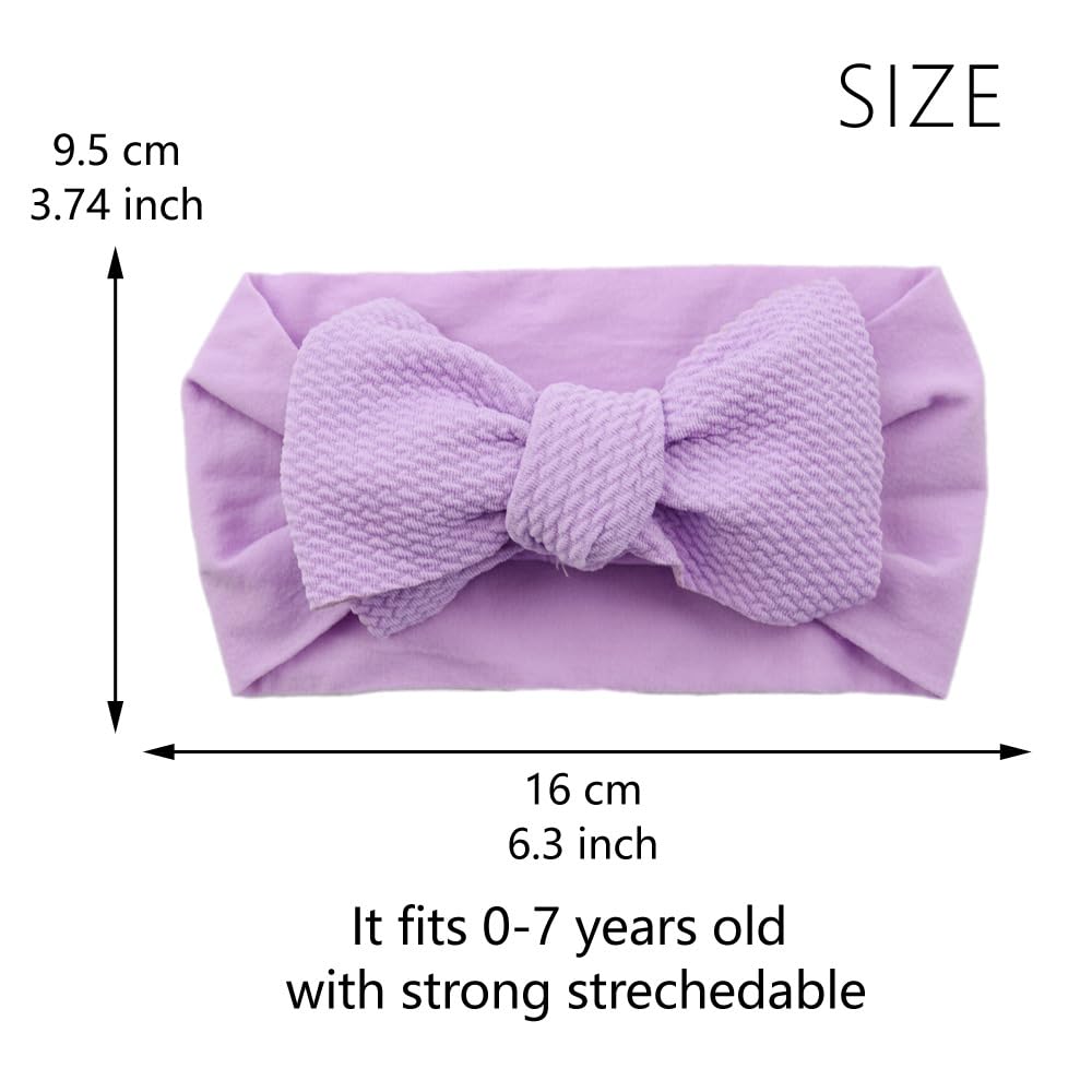 Baby Girl's Soft Bowknot Nylon Headband Toddler Hairband Infant Hair Accessories Gifts for Photography Travel Party Festivals (Navy Blue, Free) thumbnail
