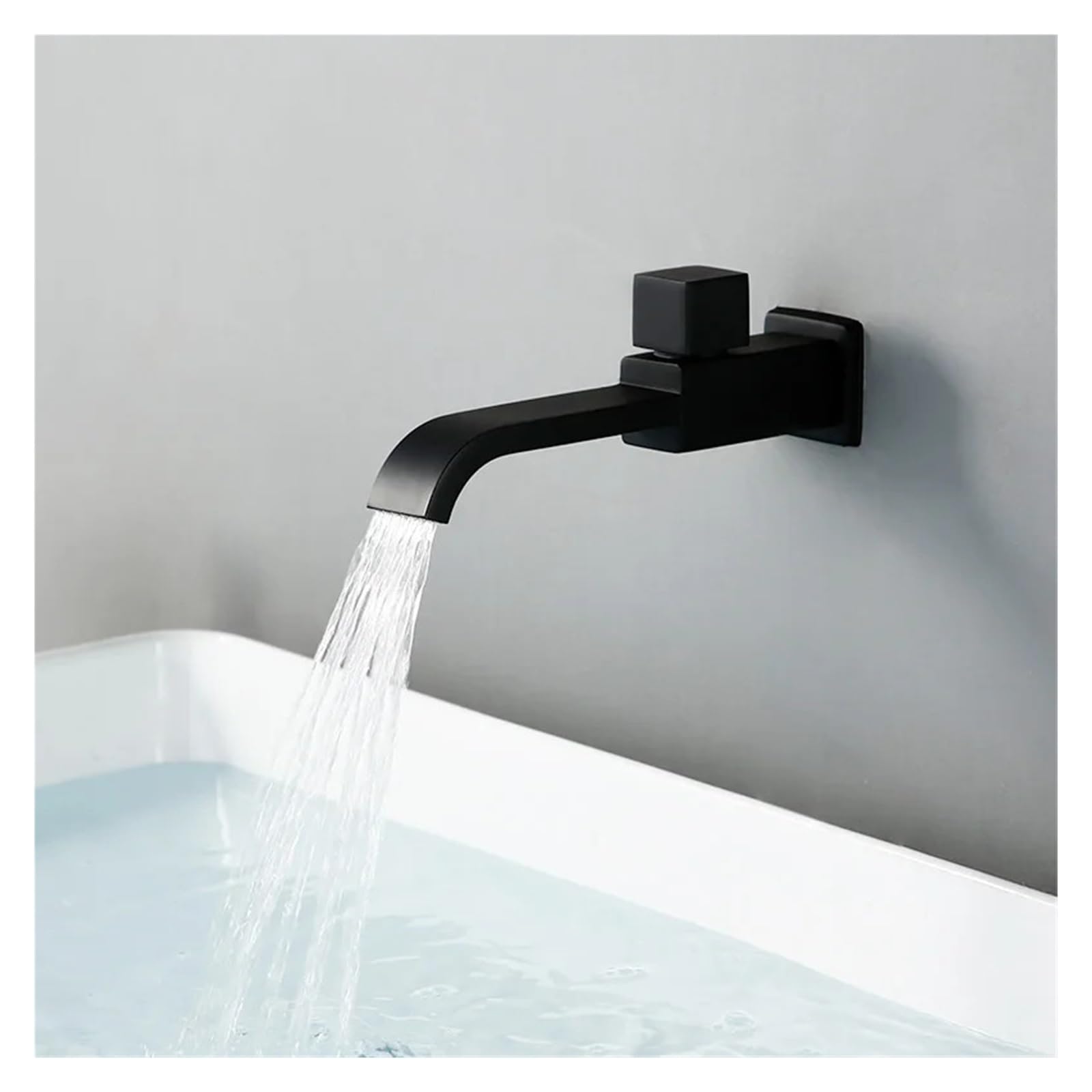 Robinet de lavabo mural noir pour une cuisine d'été ou salle de bains moderne