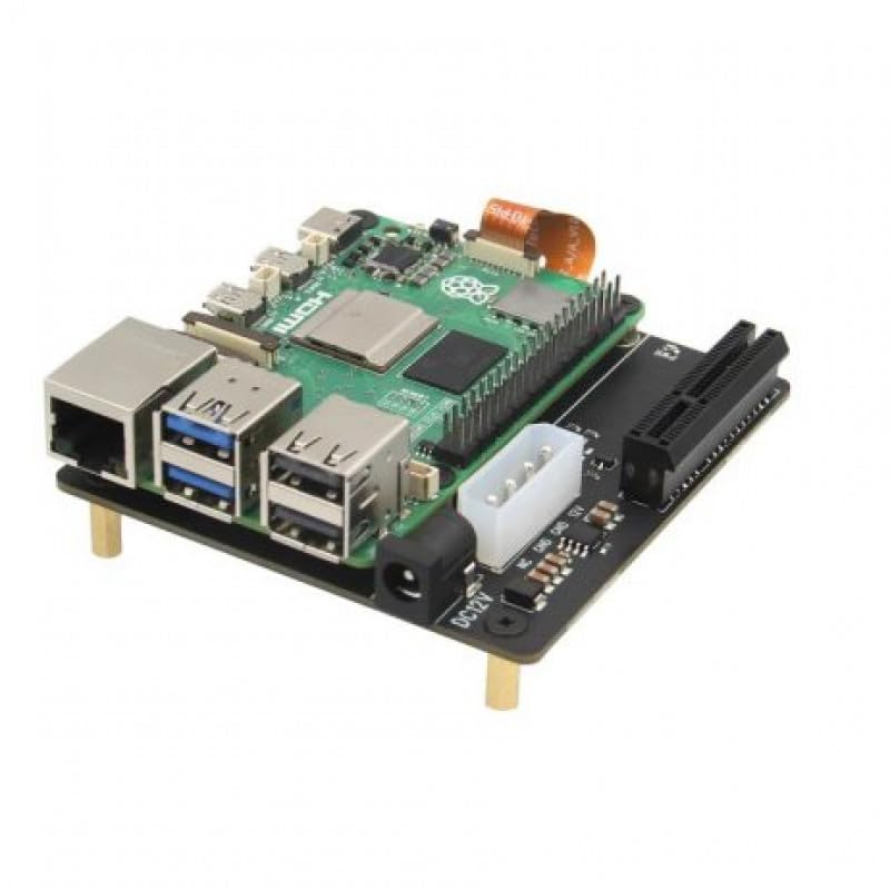 Raspberry Pi 5 PCIe x4 Expansion Board X1010 Pi 5 PCIe FFC to x4 Slot Adapter PCIe x4 Expansion V1.1 PCIe FFC to Standard PCIe x4 Shield-image-15
