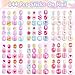 Audab 144 Pieces Mini Nails Set for Kids Press on Girls Nails Kit Fake Nail Tips Short False Nail Full Cover Stick on Nails for Kids 8-12 Sleepovers Stuff Spa Parties Supplies Valentine Day Gifts