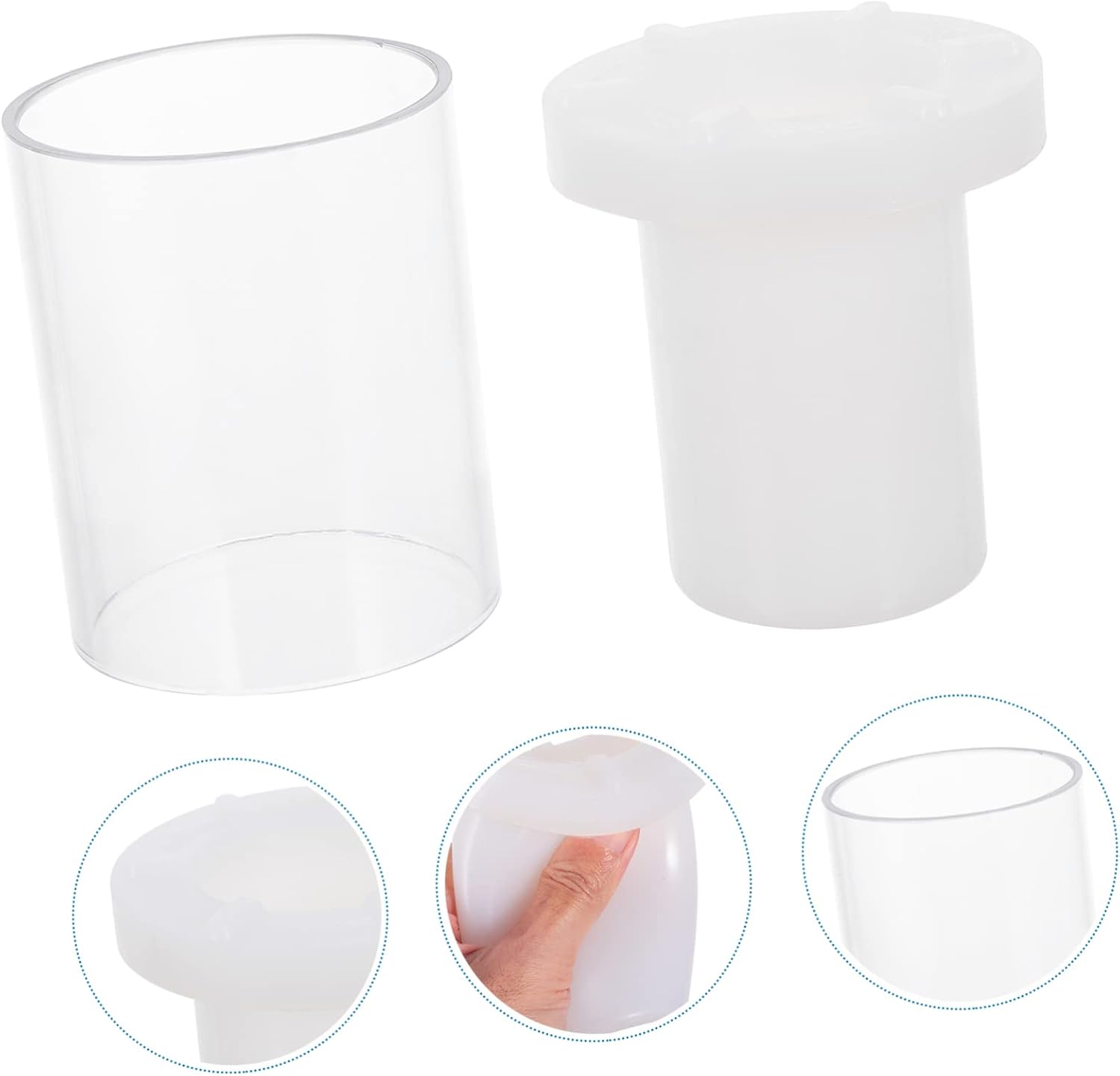 Healifty Hollow Cylindrical Candle Mold Plastic DIY Handicraft Scented Pillar Molds for Creative Candle Making Compact Decorative Tool for Home Crafting and Desk Use