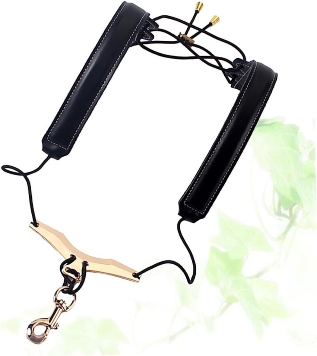 ibasenice Genuine Leather Saxophone Strap Tenor Sax Harness Cowhide Neck Belt Adjustable Length Lightweight