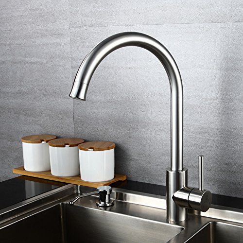 Homelody Robinet Cuisine Brossé 2 Jets aux choix Bec Courbé Rotatif à 360° Robinet évier Ecologique Mitigeur Cuisine en Laiton Acier inox SS304 Robinetterie Cuisine Anti-calcaire Homelody Robinet Cuisine Brossé 2 Jets aux choix Bec Courbé Rotatif à 360° Robinet évier Ecologique Mitigeur Cuisine en Laiton Acier inox SS304 Robinetterie Cuisine Anti-calcaire