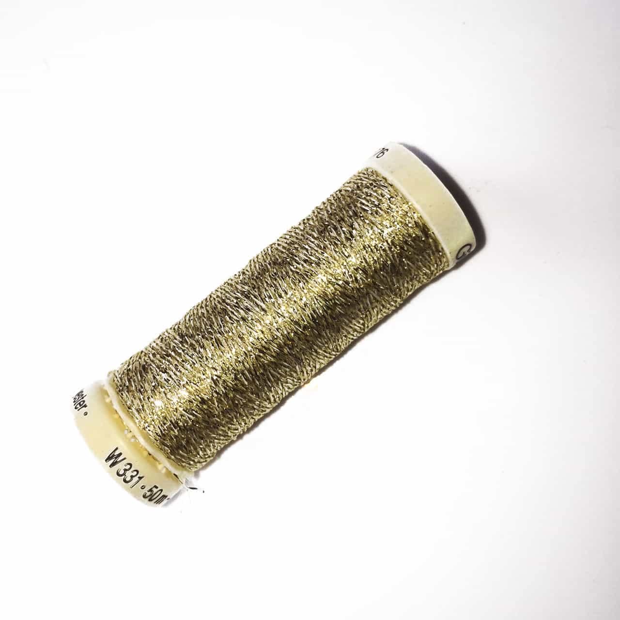 Gutermann Decorative Metallic Thread for Cross-Stitch, Embroidery, Applique and General Sewing - Colour 24 - Gold - 3 x 50m Spool