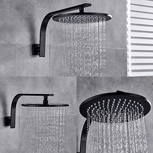 Pommeau de douche 12 pouces noir avec douchette pour un rituel bien-être quotidien