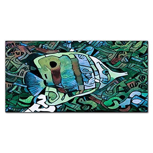 Tableau d'Intérieur Toile 140x70cm Coloray Impression Photo Poisson Murale