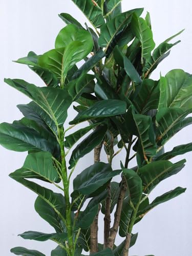 Image of ARICK DECOR 6Ft Artificial Fiddle Leaf Fig Tree with Pot for Faux Tree with Large Realistic Trunks and Big Leaves, Fake Floor Potted Artificial Plants (Multicolor-42) (5.1Ft-Leaf-Green)